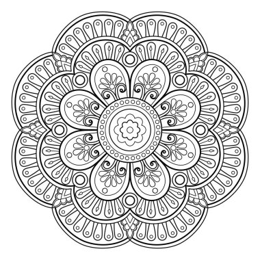 Mandala dijital sanatı el desenleri çizer. Duvardaki sanat eserleri. Boyama kitabı Dantelli desen dövme. Bir duvar kağıdı boyası gömleği ve döşeme kalıbı çıkartması için tasarlandı Etnik süslemede dekoratif