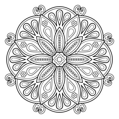 Mandala dijital sanatı el desenleri çizer. Duvardaki sanat eserleri. Boyama kitabı Dantelli desen dövme. Bir duvar kağıdı boyası gömleği ve döşeme kalıbı çıkartması için tasarlandı Etnik süslemede dekoratif