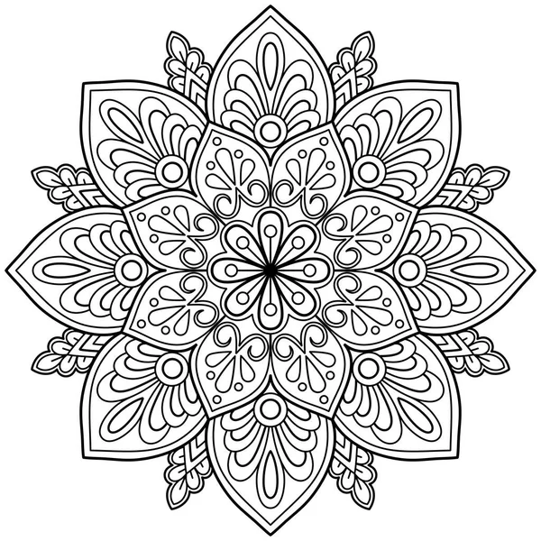 Mandala Digital Konst Ritar Handmönster Konst Väggen Målarbok Spetsmönster Tatueringen — Stock vektor