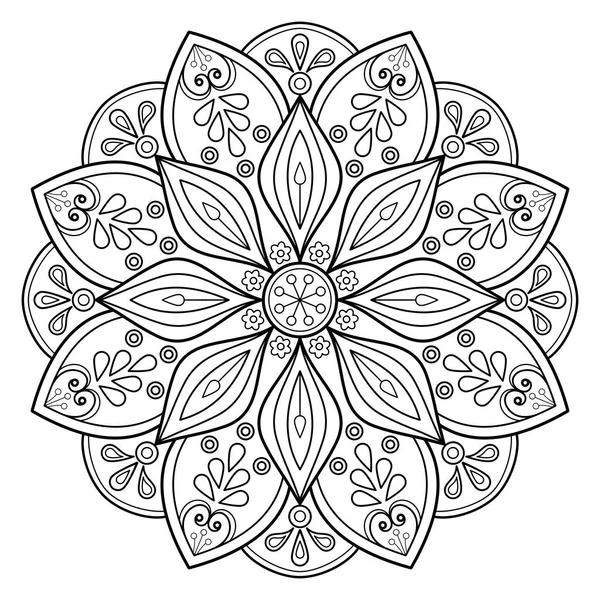 Mandala Digital Art Draws Hand Patterns Art Wall Coloring Book — Stock Vector