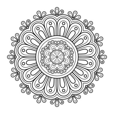Mandala dijital sanatı el desenleri çizer. Duvardaki sanat eserleri. Boyama kitabı Dantelli desen dövme. Bir duvar kağıdı boyası gömleği ve döşeme kalıbı çıkartması için tasarlandı Etnik süslemede dekoratif