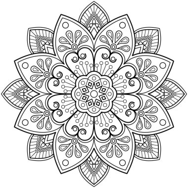 Mandala dijital sanatı el desenleri çizer. Duvardaki sanat eserleri. Boyama kitabı Dantelli desen dövme. Bir duvar kağıdı boyası gömleği ve döşeme kalıbı çıkartması için tasarlandı Etnik süslemede dekoratif