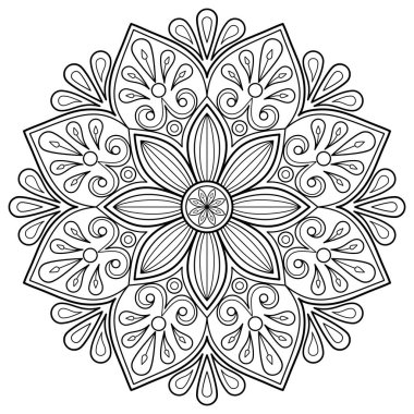 Mandala dijital sanatı el desenleri çizer. Duvardaki sanat eserleri. Boyama kitabı Dantelli desen dövme. Bir duvar kağıdı boyası gömleği ve döşeme kalıbı çıkartması için tasarlandı Etnik süslemede dekoratif