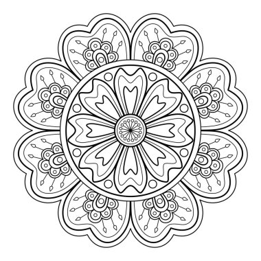 Mandala dijital sanatı el desenleri çizer. Duvardaki sanat eserleri. Boyama kitabı Dantelli desen dövme. Bir duvar kağıdı boyası gömleği ve döşeme kalıbı çıkartması için tasarlandı Etnik süslemede dekoratif