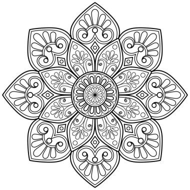 Mandala dijital sanatı el desenleri çizer. Duvardaki sanat eserleri. Boyama kitabı Dantelli desen dövme. Bir duvar kağıdı boyası gömleği ve döşeme kalıbı çıkartması için tasarlandı Etnik süslemede dekoratif