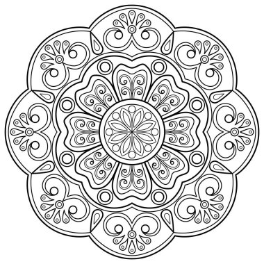 Mandala dijital sanatı el desenleri çizer. Duvardaki sanat eserleri. Boyama kitabı Dantelli desen dövme. Bir duvar kağıdı boyası gömleği ve döşeme kalıbı çıkartması için tasarlandı Etnik süslemede dekoratif