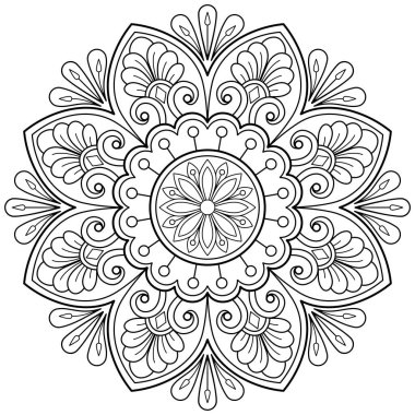 Mandala dijital sanatı el desenleri çizer. Duvardaki sanat eserleri. Boyama kitabı Dantelli desen dövme. Bir duvar kağıdı boyası gömleği ve döşeme kalıbı çıkartması için tasarlandı Etnik süslemede dekoratif