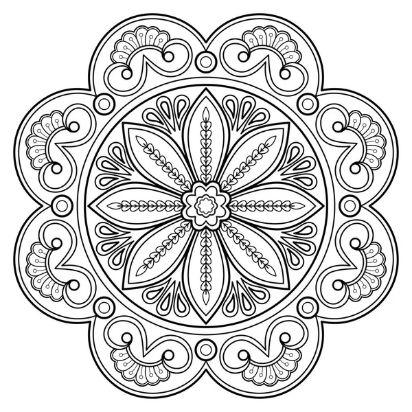 Mandala Arte Digital Desenha Padrões Mão Arte Parede Livro Para — Vetor de Stock