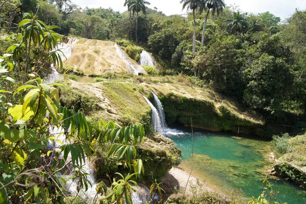 Viajar Para Cataratas Hanabanilla Cachoeira Mais Alta Cuba Descobrir Dos — Fotografia de Stock