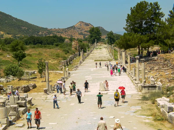 Δρόμος Προς Λιμάνι Ερείπια Της Πόλης Της Αρχαίας Ελληνικής Από — Φωτογραφία Αρχείου