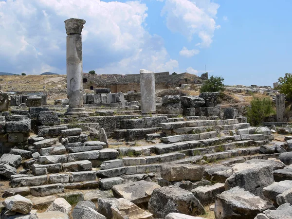 Ερείπια Της Αρχαίας Πόλης Της Ιεράπολης Στην Τουρκία — Φωτογραφία Αρχείου