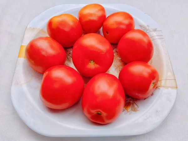 Červená Rajčata Ovoce Rajčata Zelenina Tamaatar Tomat Timatar Pomidor Tomate — Stock fotografie