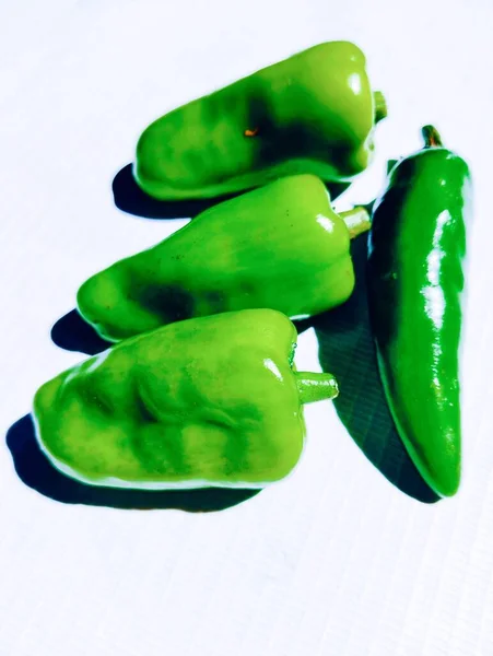 Peperoncino Verde Peperoncino Hari Mirch Peperoncini Hareemirach Piment Vert Piccante — Foto Stock