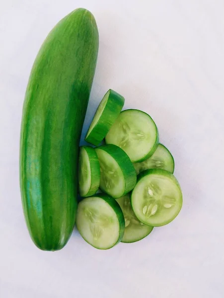 Komkommer Kheera Khira Concombre Gurke Cucumis Sativus Cetriolo Pepino Komkommer — Stockfoto