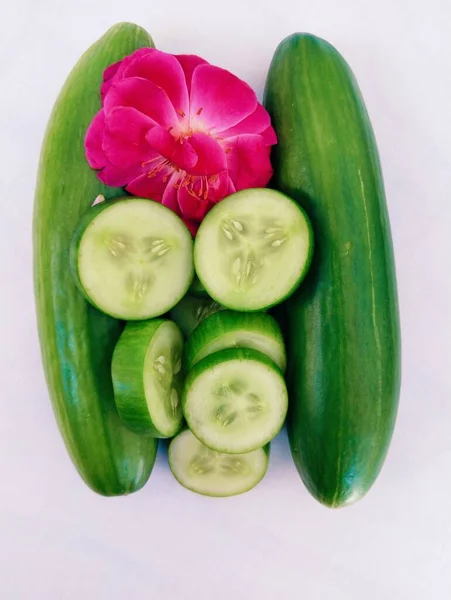 Cucumber Kheera Khira Concombre Gurke Cucumis Sativus Cetriolo Pepino Cucumber — Φωτογραφία Αρχείου