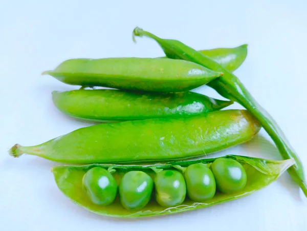 Groene Erwten Peulvruchten Rauwe Erwt Verse Matte Plantaardige Voeding Pisum — Stockfoto