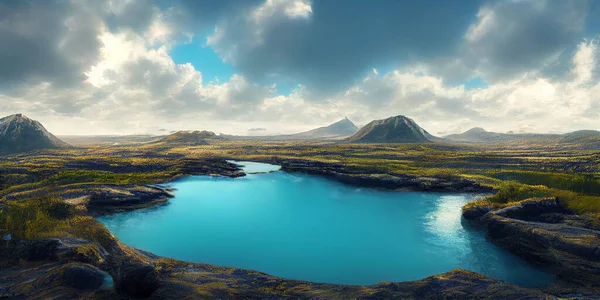 Beautiful Mountain Landscape Beautiful Rocky Cloudy Landscape Beautiful Nature Green — Stock Photo, Image