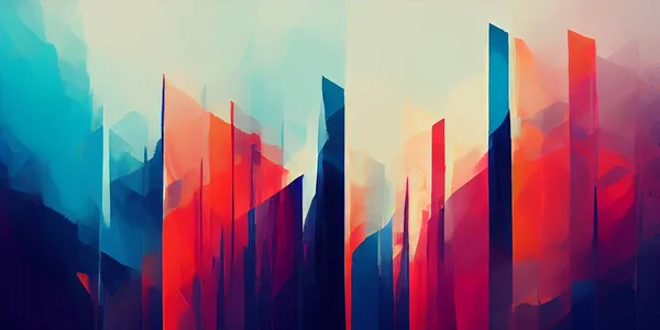 Geometric graphic shapes abstract colored illustration painting background illustration futuristic concept colorful red blue and white composition artwork element banner art abstract line wallpaper.