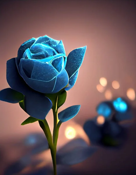 Magiczne Niebieskie Róże Zbliżenie Rozmytymi Kwiatami Różowym Tle Wysokiej Jakości — Zdjęcie stockowe