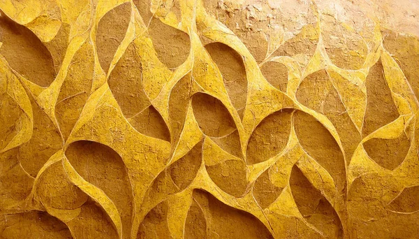 Soyut Altın Kaplama Duvar Dokusu Alçı Sarı Desen Yüksek Kaliteli Stok Resim