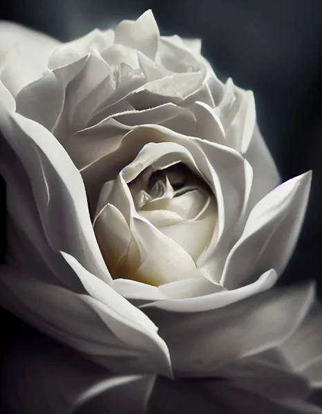 Rosa Bianca Magica Creare Bellissimo Sfondo Fiori Natura Vicino Illustrazione — Foto Stock