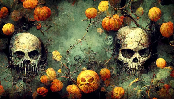 Grunge Halloween Tło Czaszki Trucizny Wysokiej Jakości Ilustracja — Zdjęcie stockowe