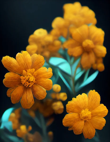 Jaune Souci Africain Également Connu Sous Nom Tagetes Erecta Visualisation — Photo