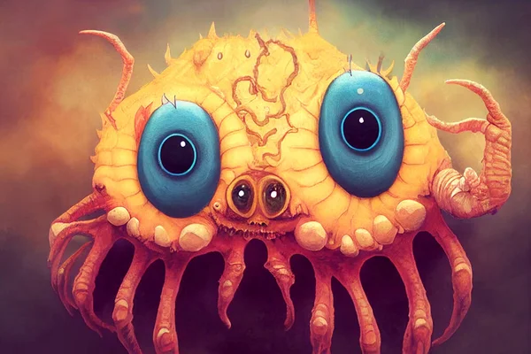 Mimozemšťan Mořské Planety Velký Monster Krab Velkýma Modrýma Očima Strašidelné — Stock fotografie