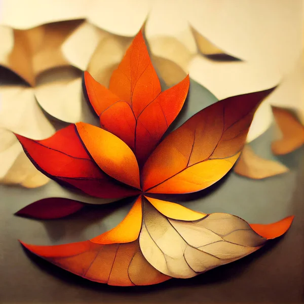 秋はコピースペースで配置を残します 美しいイラストレトロスタイル 床に葉 — ストック写真