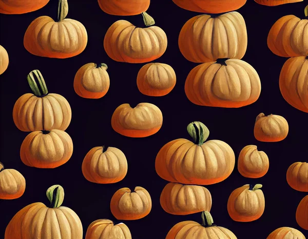 Halloween Labu Pola Latar Belakang Gelap Pencerahan Cahaya Ilustrasi Berkualitas — Stok Foto