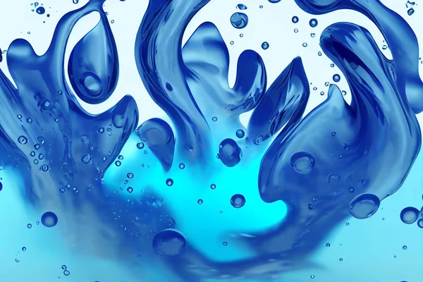 Colored Water Splash Drops Flow Falling Drops Isolated Design Elements — Stock Photo, Image