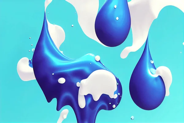Реалістичні Рідкі Йогуртові Бризки Краплі Ізольовані Хвилі Молочного Напою Високоякісна — стокове фото