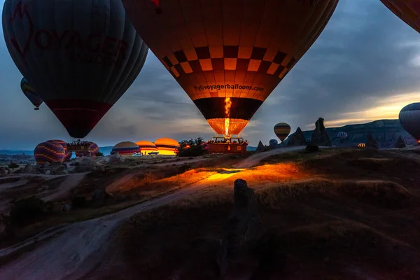 热气球在Cappadocia — 图库照片