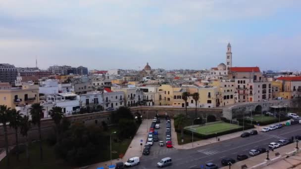 Légi Felvétel Város Bari Olaszországban Utazási Fotózás — Stock videók