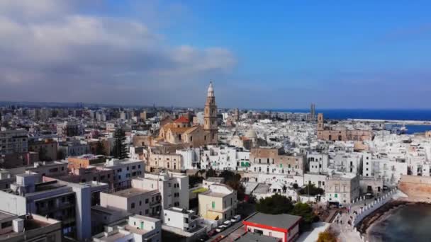 Veduta Aerea Sulla Città Monopoli Sulla Costa Orientale Italiana Fotografia — Video Stock