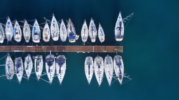 Лодки Пристани Вид Сверху Фотографии Путешествий — стоковое видео