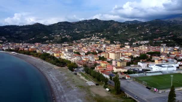 イタリア西海岸のサプリ島のビーチ 航空写真 旅行写真 — ストック動画
