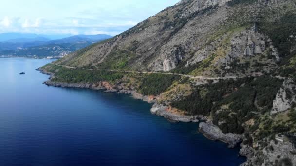 Die Berge Der Westküste Italiens Schöne Landschaft Von Oben Reisefotos — Stockvideo