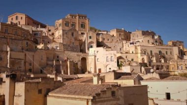 Matera İtalya 'nın tarihi şehir merkezi - bir Unesco Dünya Mirası sitesi - seyahat fotoğrafçılığı