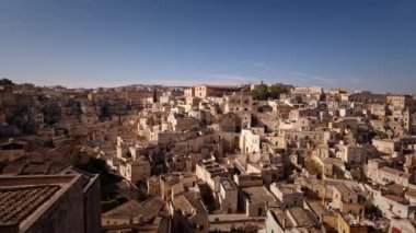 Matera İtalya 'nın tarihi şehir merkezi - bir Unesco Dünya Mirası sitesi - seyahat fotoğrafçılığı