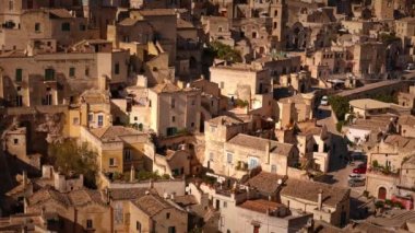 Matera 'nın ünlü Sassi' si - İtalya 'daki bir Unesco Dünya Mirası Sitesi - seyahat fotoğrafçılığı