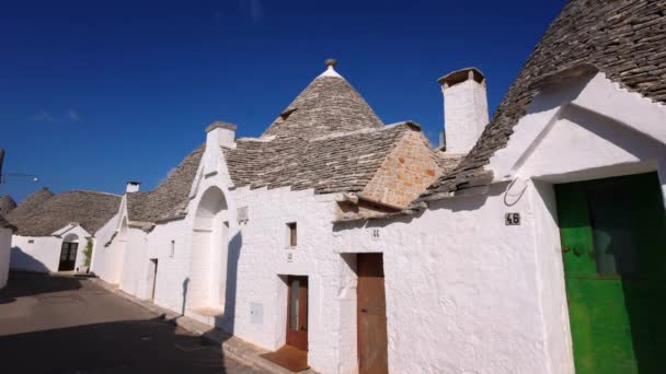 Historic Trulli Houses City Alberobello Italy Tourist Attraction Travel Photography — Stock Video