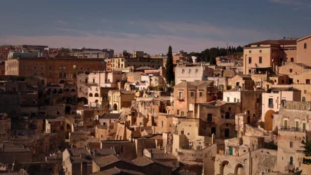 Amazing Matera Old Town Ett Historiskt Unesco Världsarv Italien Fotografi — Stockvideo