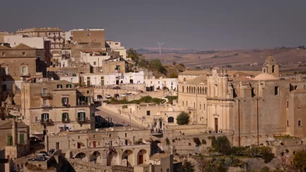Ancient Buildings Matera Italy Cultural Capital Europe Travel Photography — Stock Video