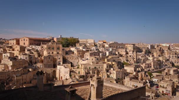 Centro Histórico Cidade Matera Itália Patrimônio Mundial Unesco Viagens — Vídeo de Stock