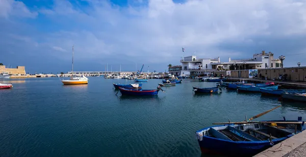 Barcos Pesca Porto Bari Costa Italiana Fotografia Viagem — Fotografia de Stock