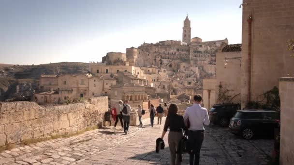 Amazing Matera Popular Old Town Italy Famous Landmark Matera Italy — Stock Video