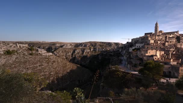 Matera Στην Ιταλία Μία Από Τις Πιο Όμορφες Ιταλικές Πόλεις — Αρχείο Βίντεο