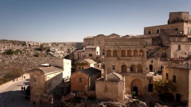 Matera 'nın İtalya' daki antik binaları - Avrupa 'nın kültürel başkenti - MATERA, İtalya - 31 Ekim 2021