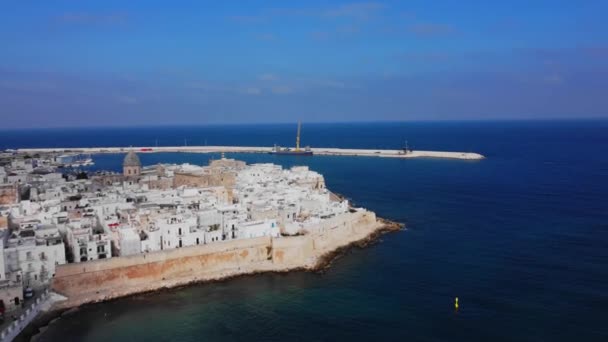 Veduta Aerea Sulla Città Monopoli Sulla Costa Orientale Italiana Fotografia — Video Stock